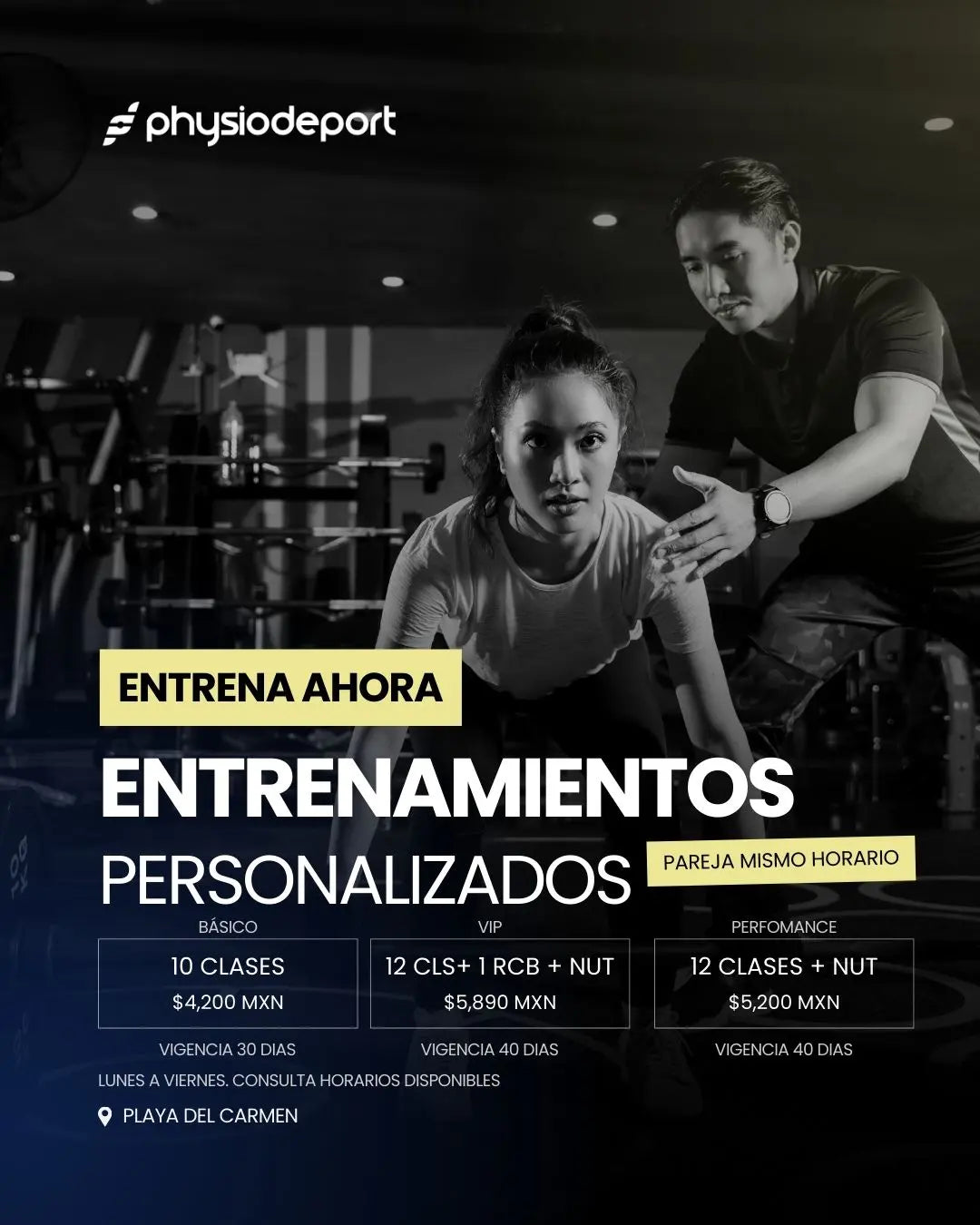 Entrenamiento en pareja en el mismo horario