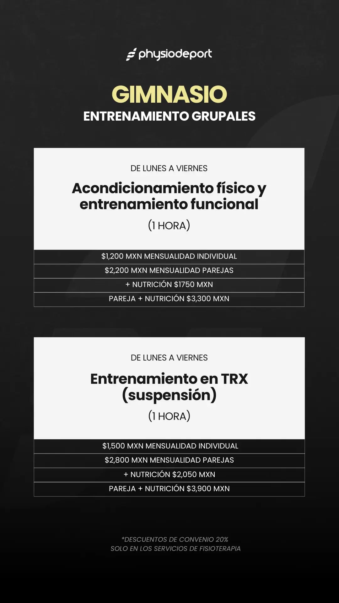 Gimnasio: entrenamientos grupales